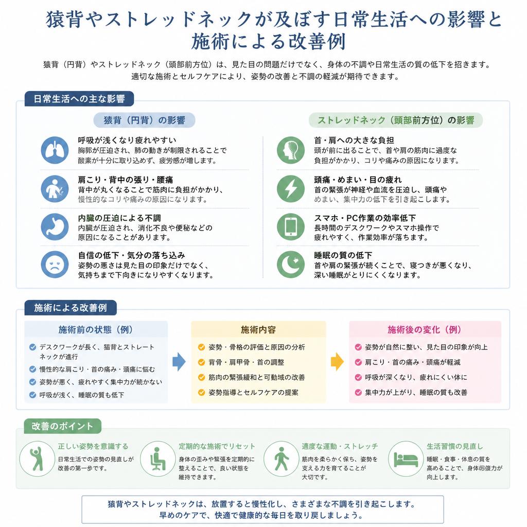 猿背とストレッドネックの悩み